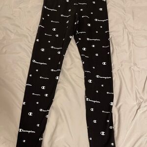 Champion Kids Black Logo Leggings